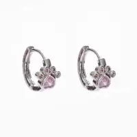 Серьги "Выбражулька" конго, лапка, цвет розовый в серебре
