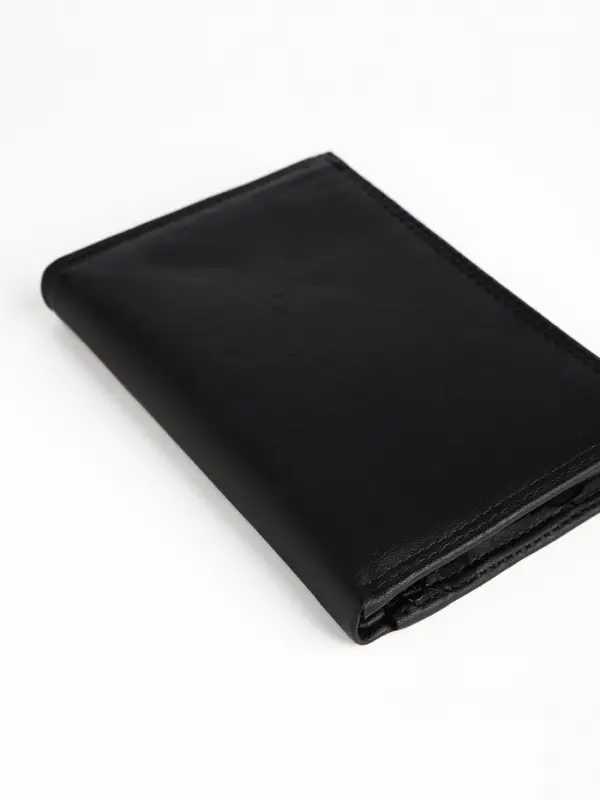 Портмоне мужское, без застёжки, 3 в 1, автодокументы, паспорт, чёрное