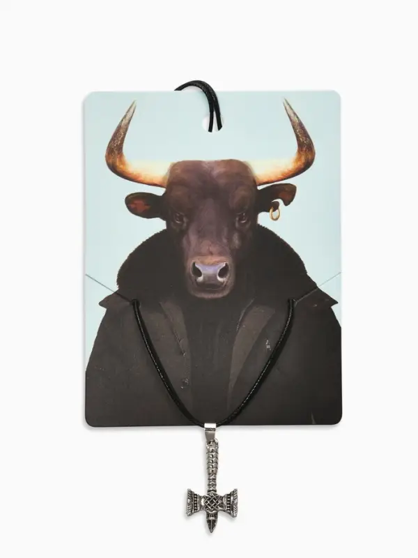 Кулон мужской &laquo;Молот Сварога&raquo;, цвет чернёное серебро на чёрном шнурке, 45 см