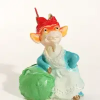 Свеча новогодняя "Коза с капустой" 7х4,5х9,5 см, огненный
