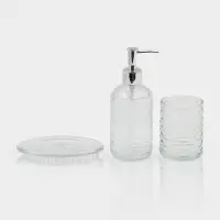 Набор для ванной "Перелив", 3 предмета (дозатор для мыла, стакан, мыльница)