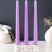 Набор свечей античных 25 см, 3 шт., 58 г, 7 ч, лаванда