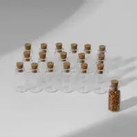 Набор баночек для хранения мелочей, d=1.5&times;3 см, 3 мл, 18 шт., в контейнере, 15&times;8&times;2 см