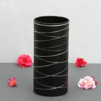 Ваза для цветов &laquo;Тициано&raquo;, серпантин, 1.6 л, d=10 см, h=20 см, стекло, чёрная