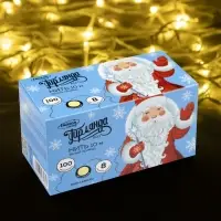 Гирлянда &laquo;Нить&raquo; 10 м, IP20, белая нить, 100 LED, 8 режимов, 220 В, свечение тёплое белое