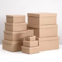 Набор квадратных коробок 11 в 1 &laquo;Крафт однотонный&raquo; 26&times;26&times;12.5 - 6.5&times;6.5&times;4 см