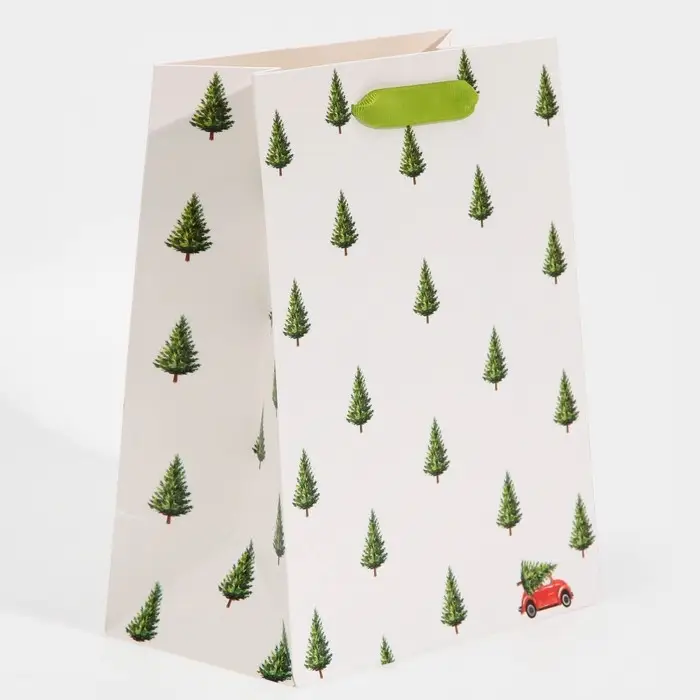 Пакет подарочный новогодний ламинированный «Ёлочки», MS 18 х 23 х 10 см