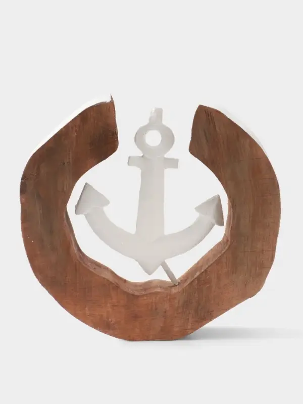 Сувенир &laquo;Якорь&raquo;, 28&times;6&times;27 см, алюминий, манговое дерево