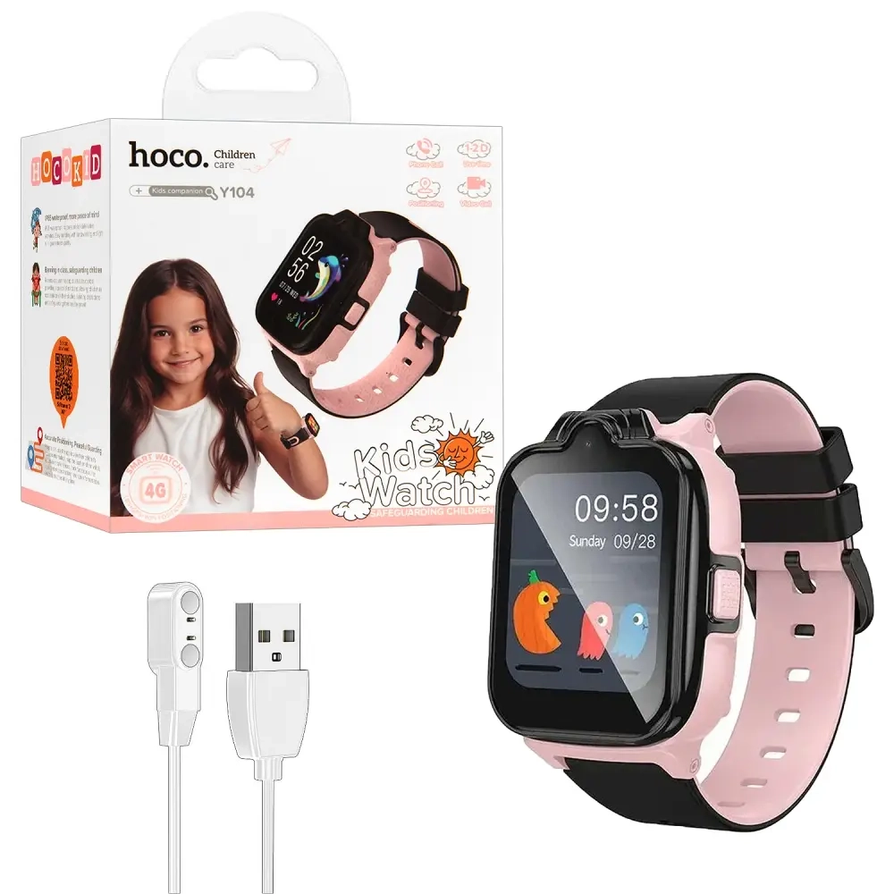 Детские смарт-часы Y104 4G розовые HOCO