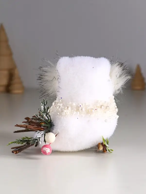 Декор "Белый совёнок с бусинками" 13х7х9 см