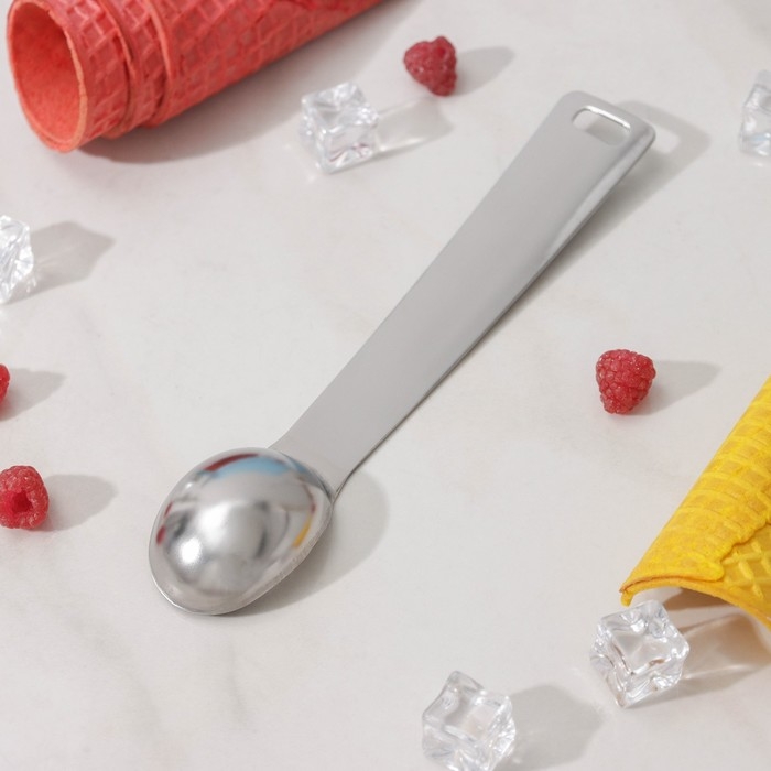 Ложка для мороженого Доляна Zero, нержавеющая сталь, цвет хромированный Ложка для мороженого Доляна Zero, нержавеющая сталь, цвет хромированный