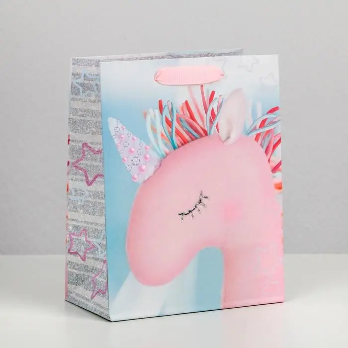 Пакет подарочный ламинированный, упаковка, «Зефирный единорожка», MS 18 х 23 х 8 см Пакет подарочный ламинированный, упаковка, «Зефирный единорожка», MS 18 х 23 х 8 см
