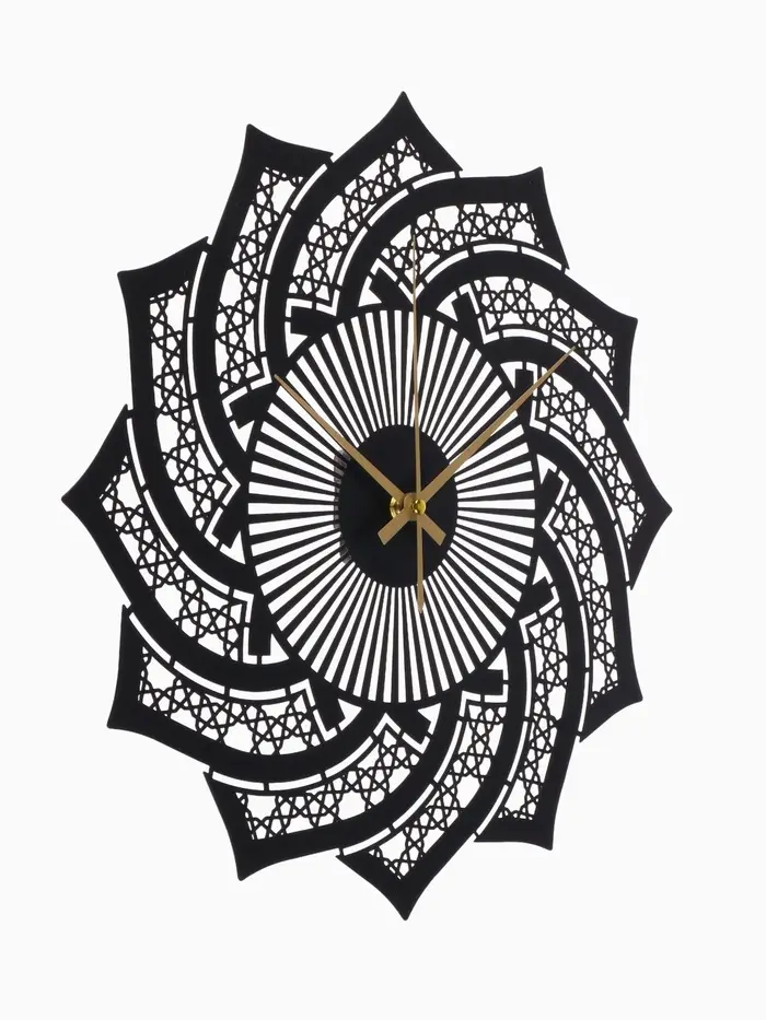 Часы настенные интерьерные &laquo;Вихрь&raquo;, бесшумные, плавный ход, d=40 см, металл, чёрные