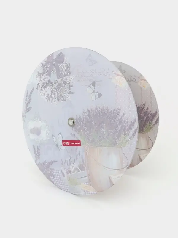 Этажерка - фруктовница круглая Доляна &laquo;Лаванда&raquo;, 2 яруса, d=25/20 см, стекло, цвет сиреневый