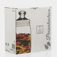 Банки для сыпучих продуктов Paşabah&ccedil;e Cesni, 1.1 л, набор 2 шт., стекло, прозрачные