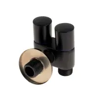 Кран двойной ZEIN engr, 1/2" &times; 1/2", два вентиля, кран-букса керамика, нерж. сталь, черный