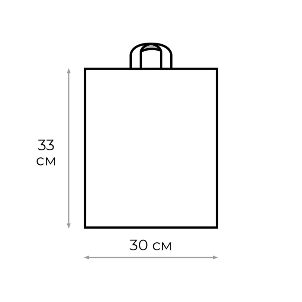Пакет с петлевой ручкой 30х33+3 (70)  Хатчард черный 50 шт/уп