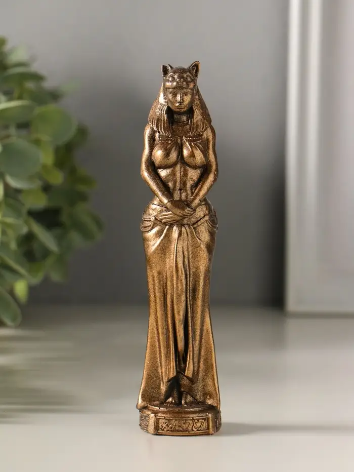 Статуэтка "Богиня Бастет" 14х3х3 см, бронза винтаж