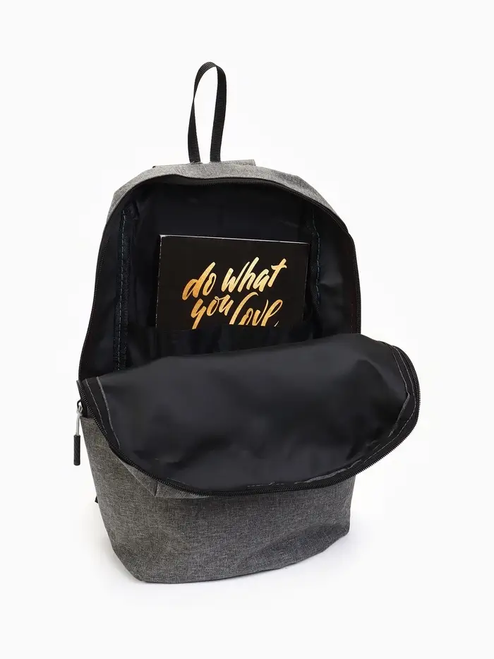 Рюкзак молодёжный на молнии, водонепроницаемый, с карманами, размер 22&times;12&times;35 см, серый