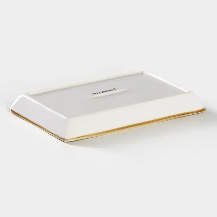 Маслёнка Magistro &laquo;Церера&raquo;, 18&times;12 см, фарфор, белая