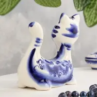 Статуэтка фарфоровая гжель &laquo;Фигурка: Кот Пряник&raquo;