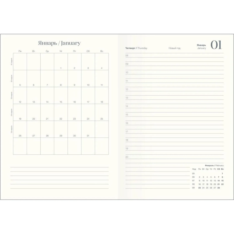 Ежедневник датированный 2026 IF 14х20см 176л, мягкий, Nightfall I1736/light