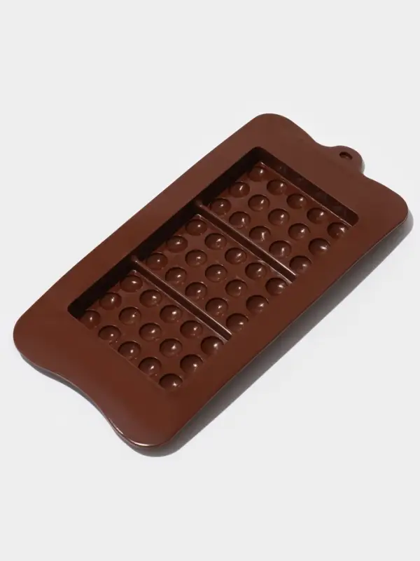 Форма для шоколада Доляна «Мини-шоколадки», силикон, 22×11×1 см, 3 ячейки, коричневая