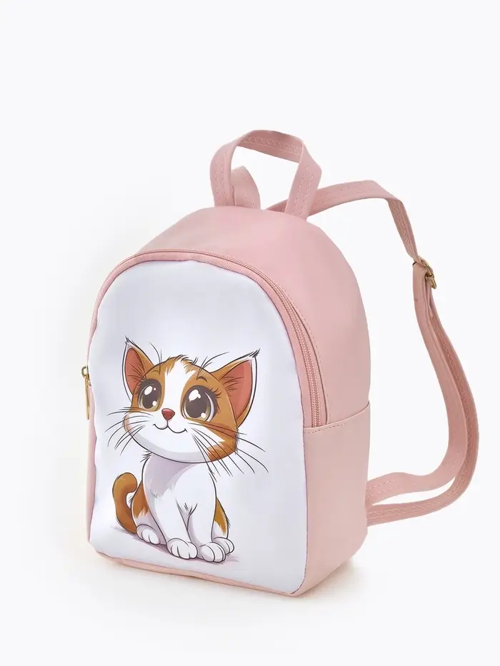 Рюкзак дет 18*8*23 см, Кот, отд на молнии, розовый