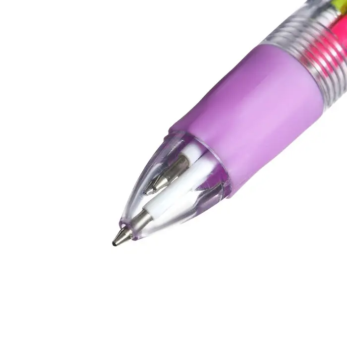 Ручка-прикол шариковая Calligrata &laquo;Зайка&raquo;, 4-цветная, резиновый упор, МИКС