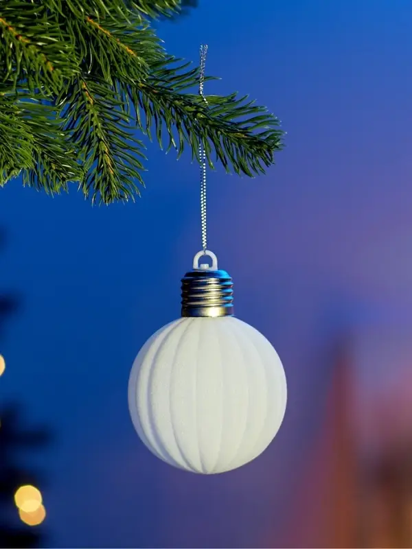 Елочный шар &laquo;Бархатный зефир&raquo; 8 см, 1 LED, от батареек LR44&times;3, свечение тёплое белое