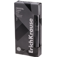 Ручка гелевая ErichKrause Crystal Stick Classic, 0.5мм, премиум, черная