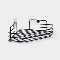 Полка для ванной угловая, 20,5*20,5*6,5 см, цвет черный