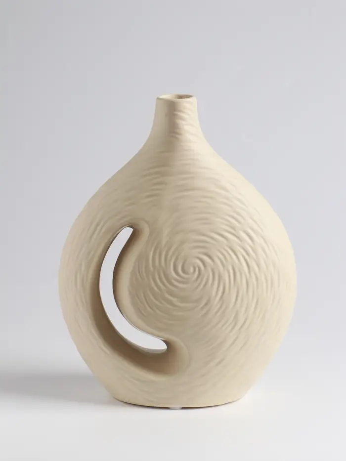 Ваза «Невада», 23×16.5 см, керамика, бежевая