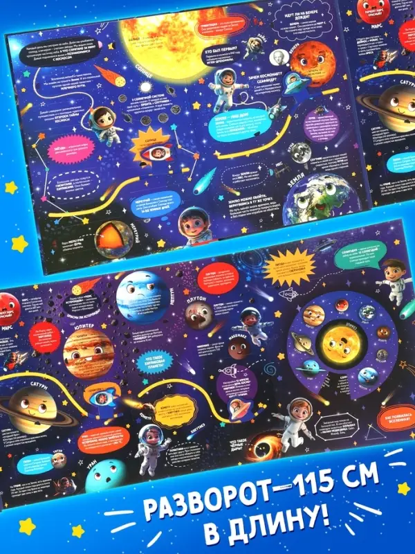 Книга - раскладушка с окошками &laquo;Что скрывает космос?&raquo;