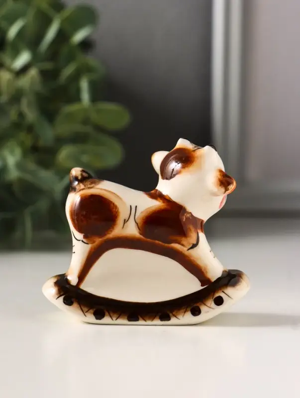 Фигурка фарфор &laquo;Козлик - качалка&raquo;, 6.5 см, гжель цветная, МИКС