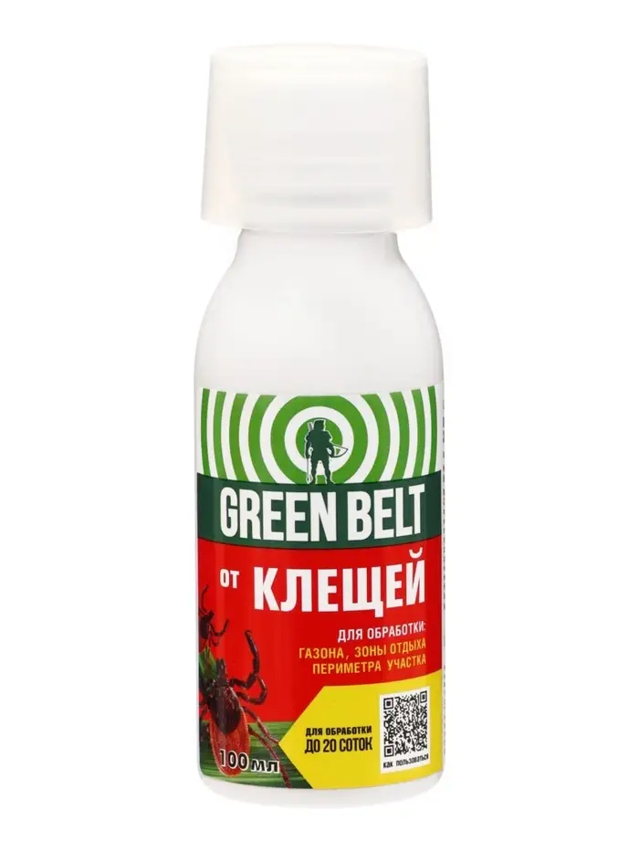 Средство от клещей "Green Belt", для защиты участка, флакон, 100 мл