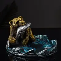 Подставка для мелочей «Медведь с лососем», 9.5×15.5×17 см