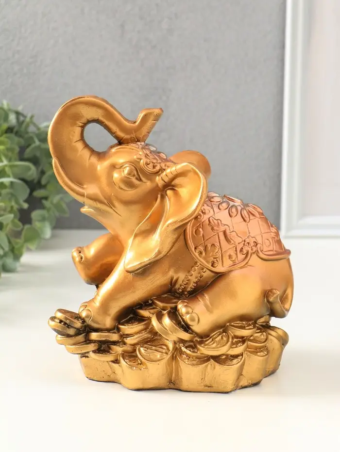Копилка для денег &laquo;Слон на деньгах&raquo;, гипс, 21&times;20&times;16 см