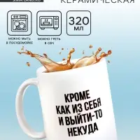 Кружка чайная керамическая &laquo;Кроме как из себя и выйти-то некуда&raquo;, 320 мл