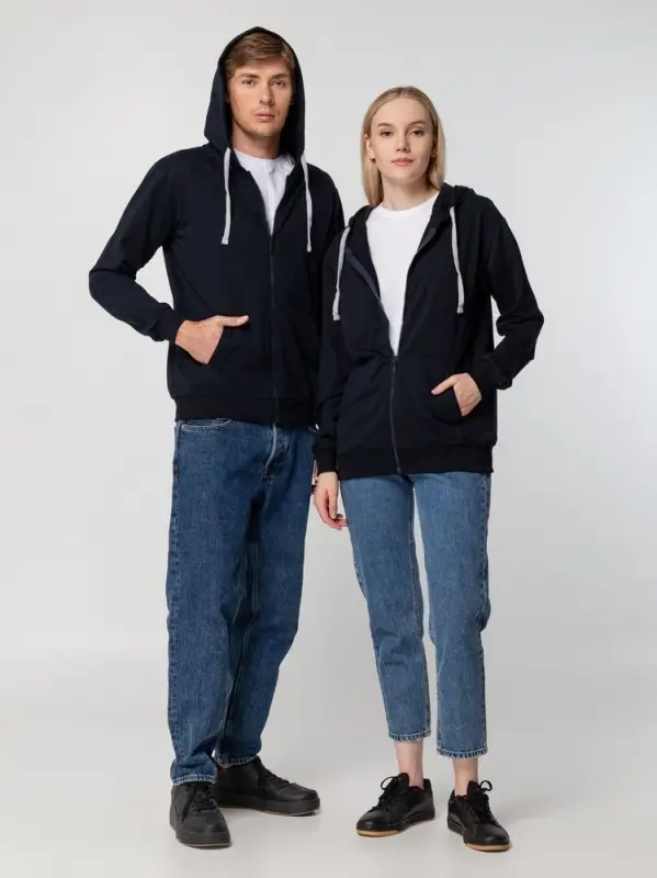 Толстовка на молнии с капюшоном Unit Siverga темно-синяя, размер XS Толстовка на молнии с капюшоном Unit Siverga темно-синяя, размер XS