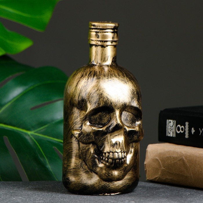 Копилка  Копилка "Бутылка череп античная"