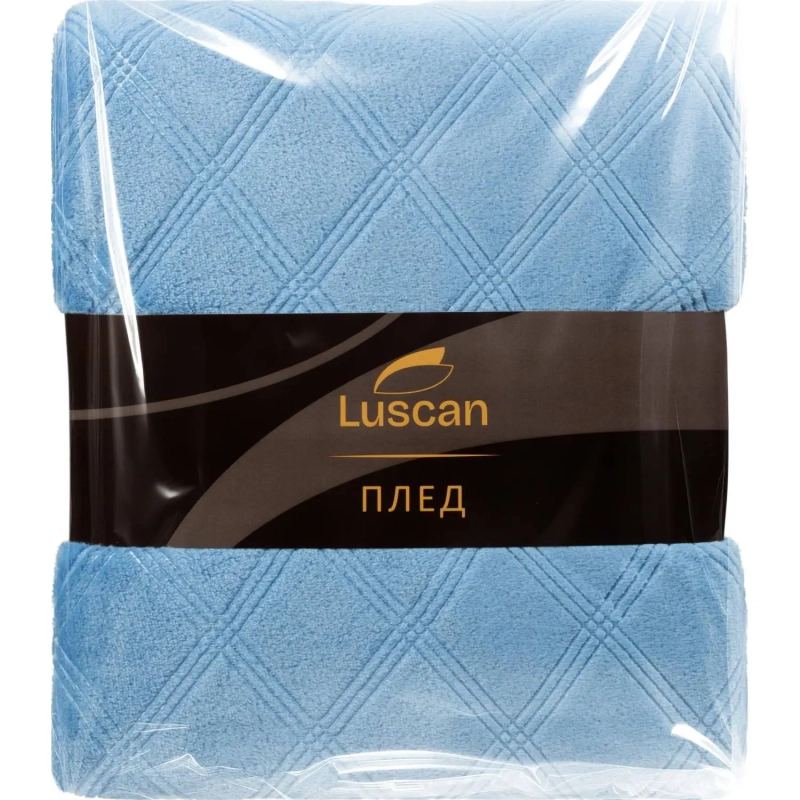 Плед микрофибра Luscan, фактура синий 150x200