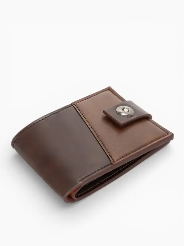 Портмоне мужское на магните, отдел для карт, монет, цвет коричневый