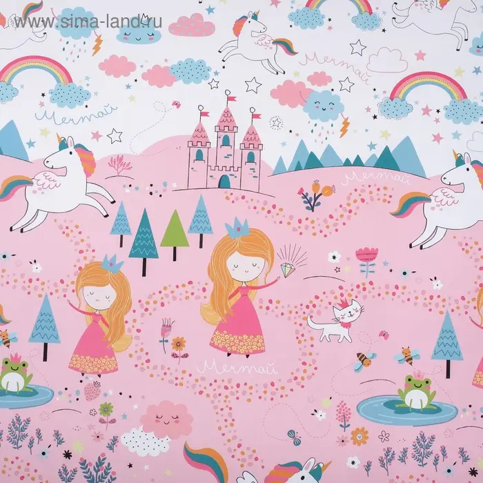 Бумага упаковочная крафтовая &laquo;Для принцессы&raquo;, 70 х 100 см