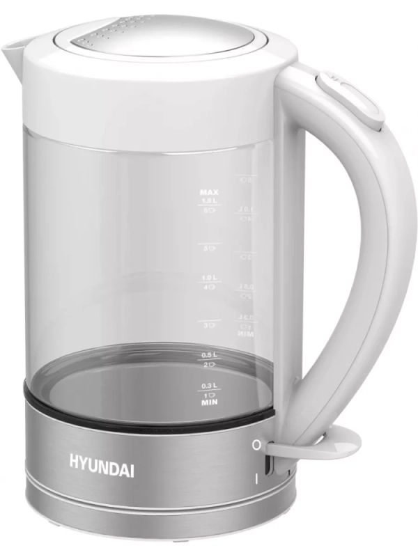 Чайник HYK-G9990 1,5л 2000Вт белый (стекло)