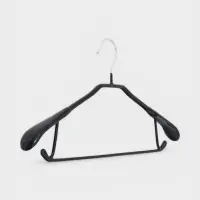 Плечики - вешалка для одежды Доляна, 43.5&times;20.5 см, широкие плечики, антискользящее покрытие, чёрные