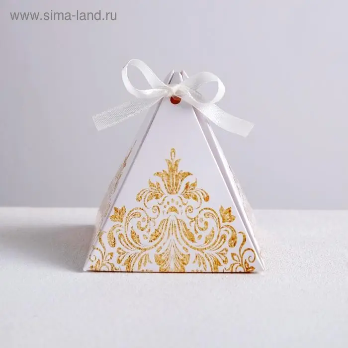 Коробка бонбоньерка, упаковка подарочная, «Роскошь золота», 7 х 7 х 7.5 см