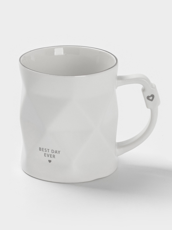 Кружка Доляна "Геометрия" 12,5х9х10 см, цвет белый