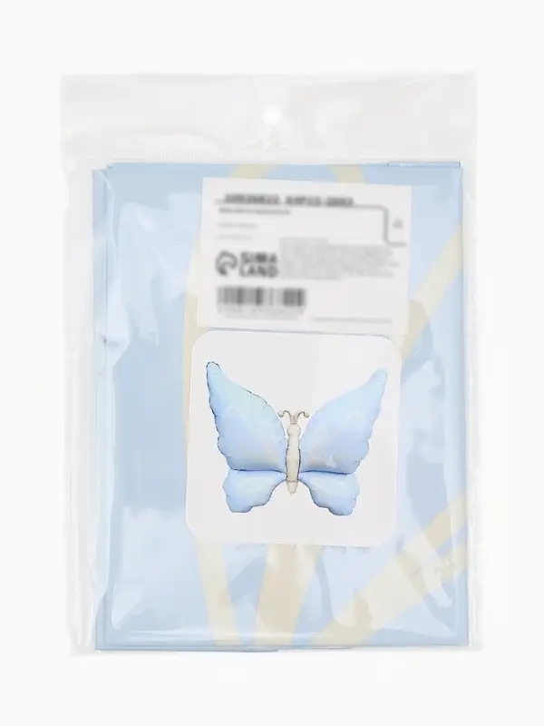 Воздушный шар фольгированный 37" "Нежная бабочка" голубой сатин