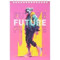 Блокнот А5, 60 листов, на гребне, обложка из мелованного картона, плотность 60 г/м&sup2;, МИКС